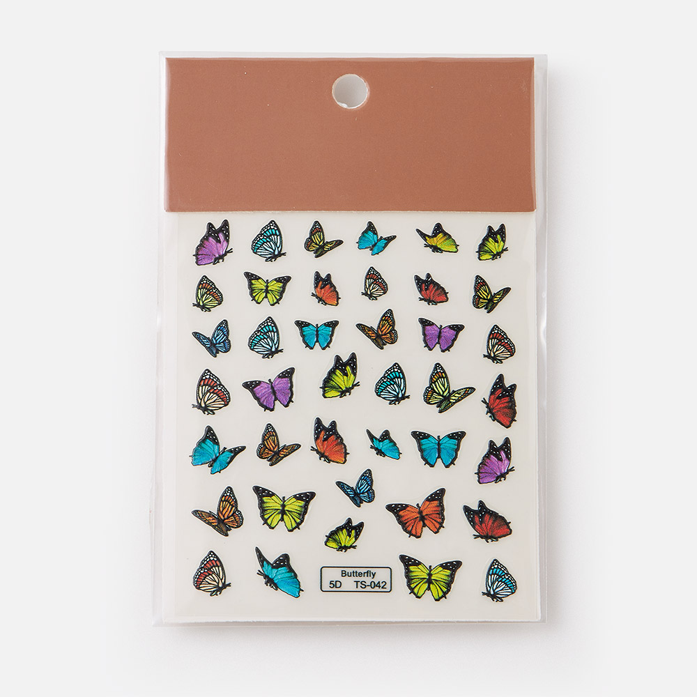 Наклейки для ногтей Abero Бабочки цветные бумажные наклейки оценки бабочки 10 5 х 18 см