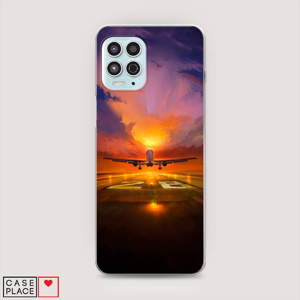 

Чехол на Motorola Moto G100 "Самолет на посадке", Оранжевый;синий, 241650-6