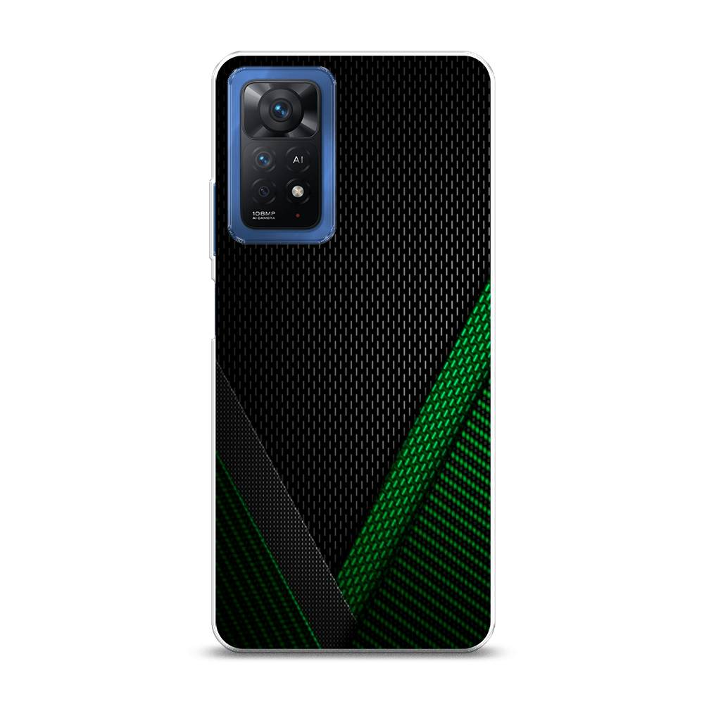 фото Силиконовый чехол "зеленый карбон" на xiaomi redmi note 11 pro 5g awog