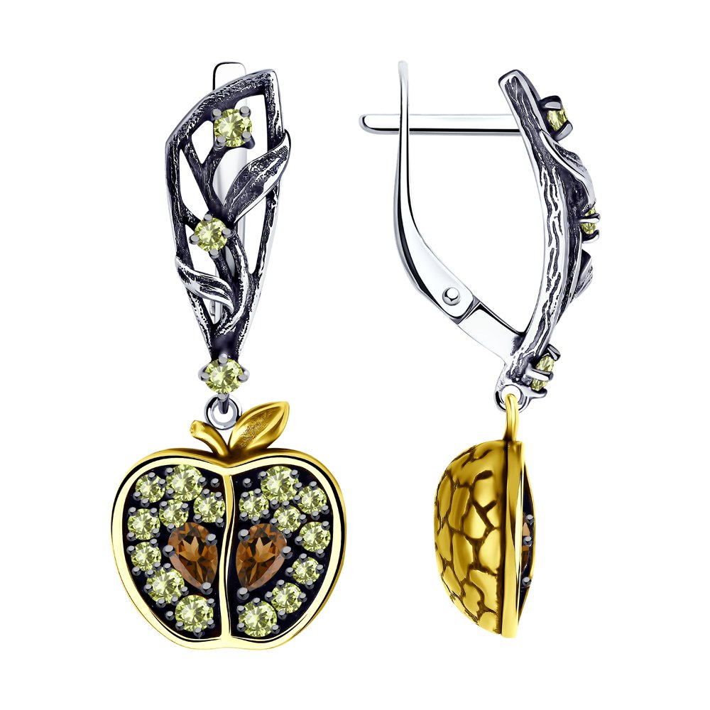 

Серьги подвески из серебра SOKOLOV 95020075, фианит, 95020075