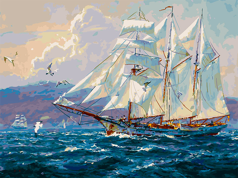 

Картины по номерам Белоснежка Море.Чайки 948-AS размер 30*40 см, Море.Чайки