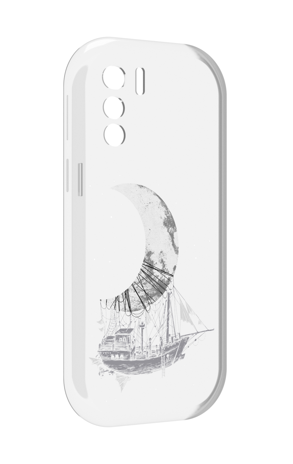 

Чехол MyPads черно белый корабль полумесяц для UleFone Note 13P, Прозрачный, Tocco