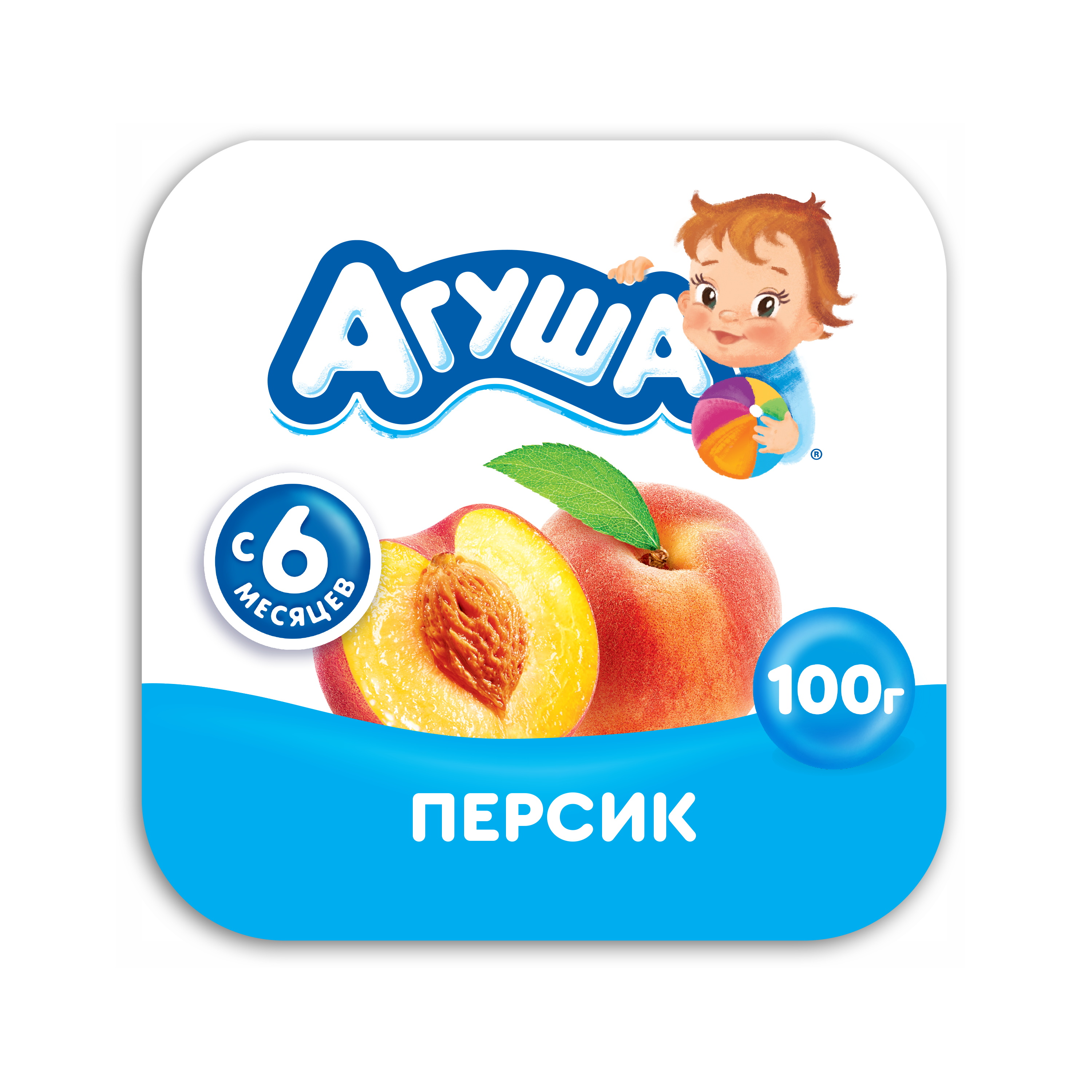 Творог Агуша фруктовый с персиком 3,9%, 100 г БЗМЖ