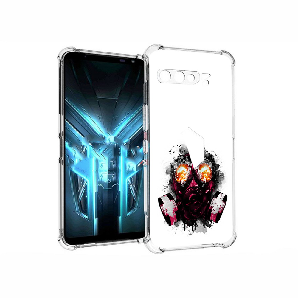 

Чехол MyPads Tocco для Asus ROG Phone 3 красный противогаз, Прозрачный, Tocco