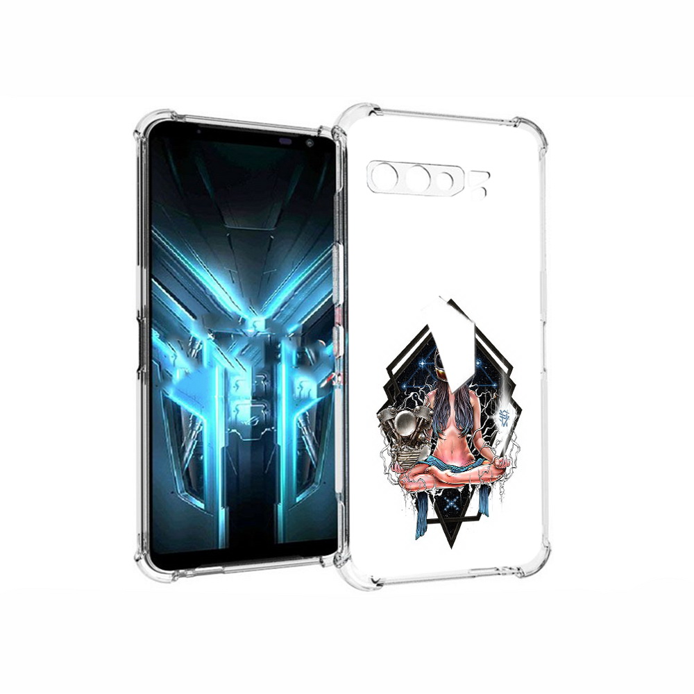 

Чехол MyPads Tocco для Asus ROG Phone 3 красивая девушка в шлеме, Прозрачный, Tocco