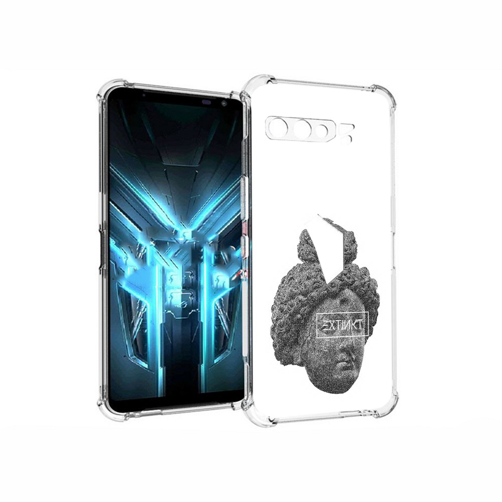 

Чехол MyPads Tocco для Asus ROG Phone 3 каменное лицо девушки, Прозрачный, Tocco