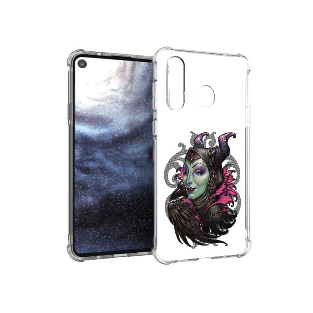 

Чехол MyPads Tocco для Samsung Galaxy A8s зеленая девушка с вороном (PT124633.501.357), Прозрачный, Tocco