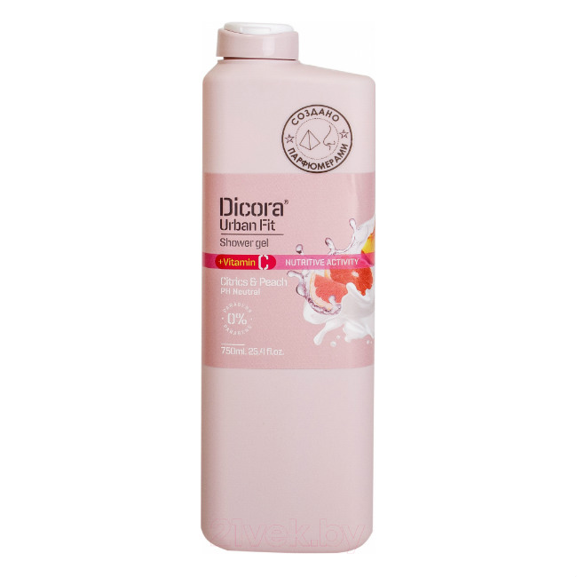 фото Гель для душа dicora citrus & peach с витамином с, 750 мл dicora urban fit