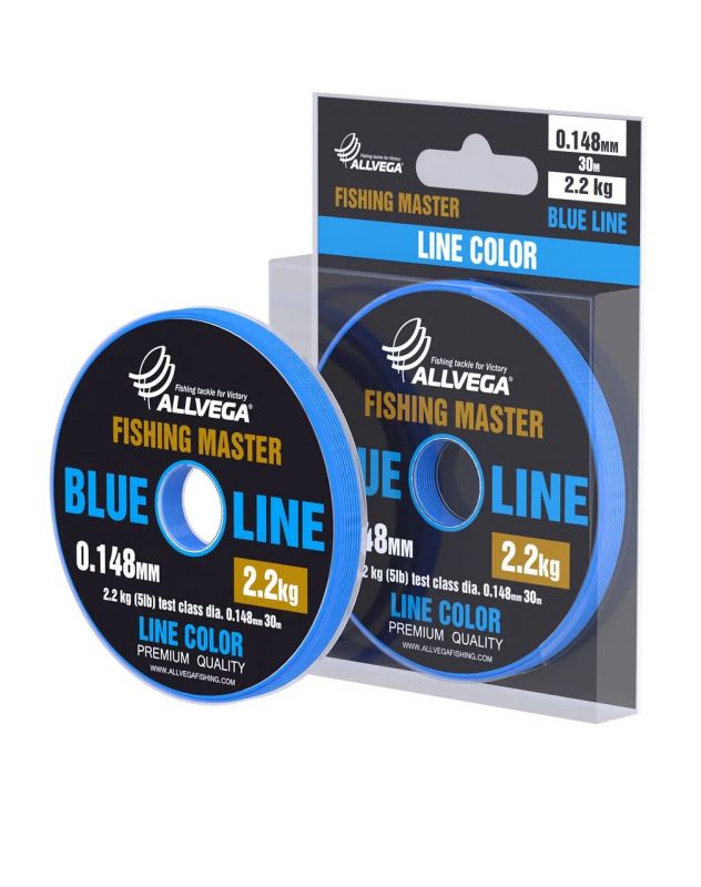 

Леска монофильная Allvega Fishing Master 30 м, 0,148 мм 2,2 кг, голубая, Голубой
