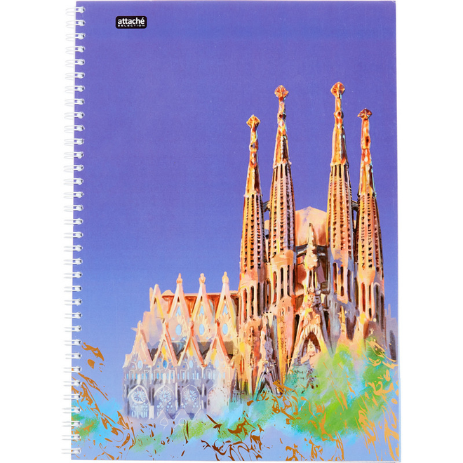 

Бизнес-тетрадь Attache Selection А4,96л, клетка, гребень, Travel Italy