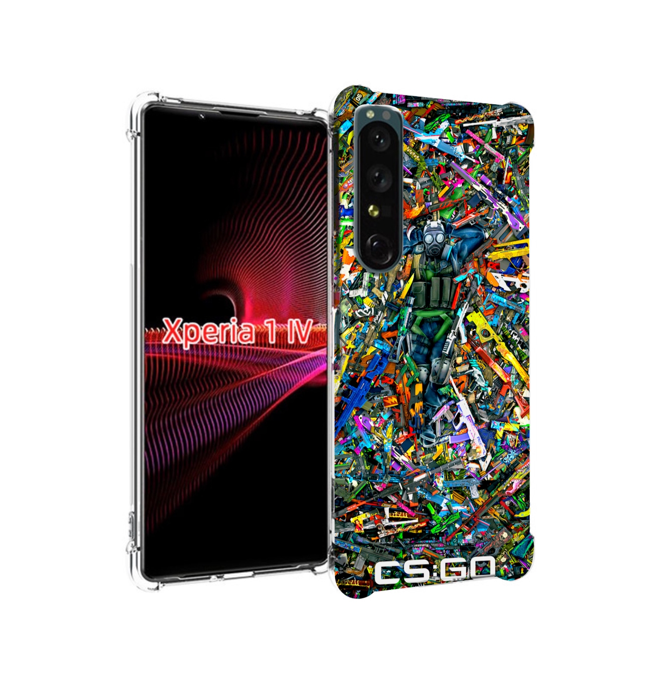 

Чехол накладка MyPads CS GO guns skins мужской для Sony Xperia 1 IV, Прозрачный, Tocco