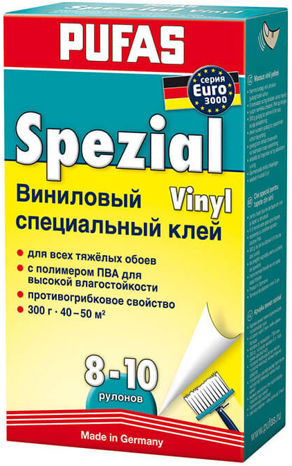 Клей PUFAS N052 Vinyl Spezial Euro 3000 обойный специальный виниловый 300г 443₽