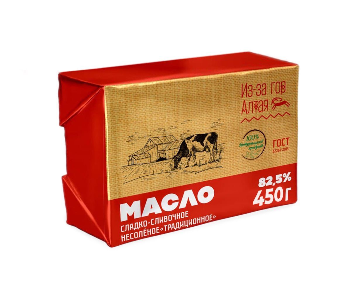 

Масло Из-за гор Алтая Традиционное сладко-сливочное, 82,5%, 450 г