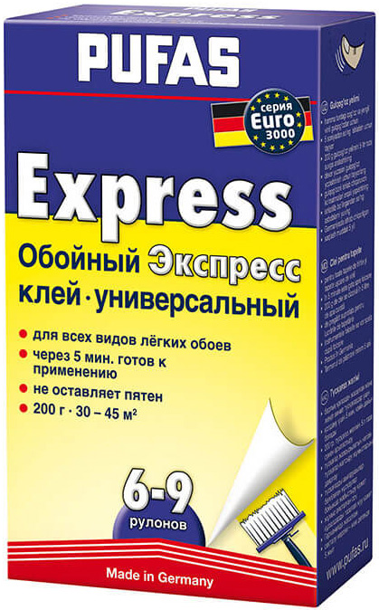 Клей PUFAS N051 Express Euro 3000 обойный универсальный быстрорастворимый (200г)