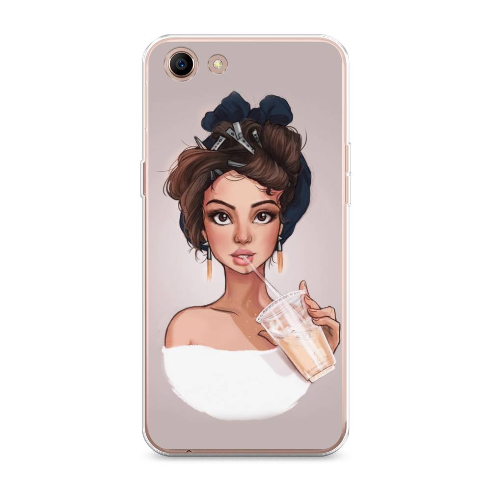 

Чехол для Oppo A83 "Девушка с фраппе", Серый, 250150-6