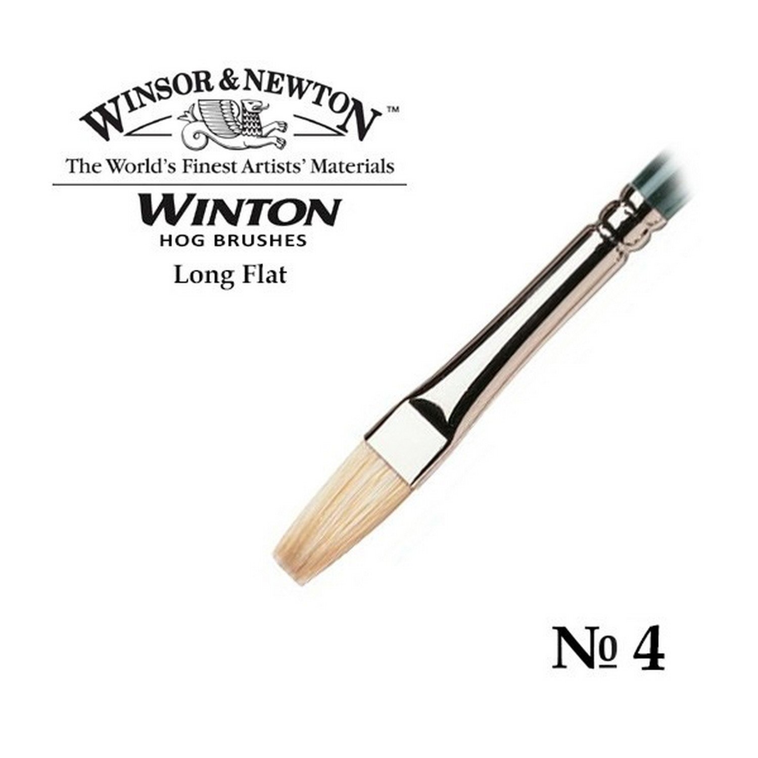 

Кисть W&N Winton для масляных красок, щетина, удлиненная выставка, плоская, размер №4