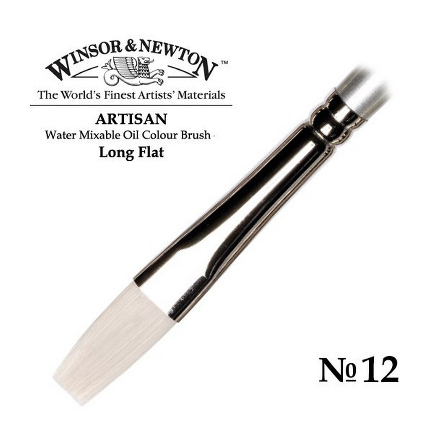 

Кисть W&N Artisan для водорастворимых масляных красок, длинная, плоская, №12, Серебристый