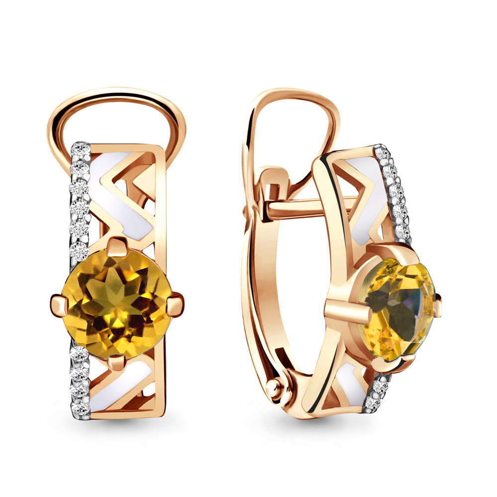 

Серьги из серебра с фианитом Aquamarine 4464006А_925_з, 4464006А_925_з
