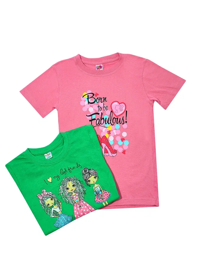Футболка детская Baziator BEY KIDS, розовый, зеленый, 122