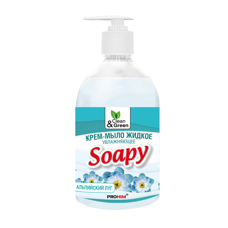 Крем-мыло жидкое Soapy увлажняющее с дозатором 500 мл CleanGreen CG8064