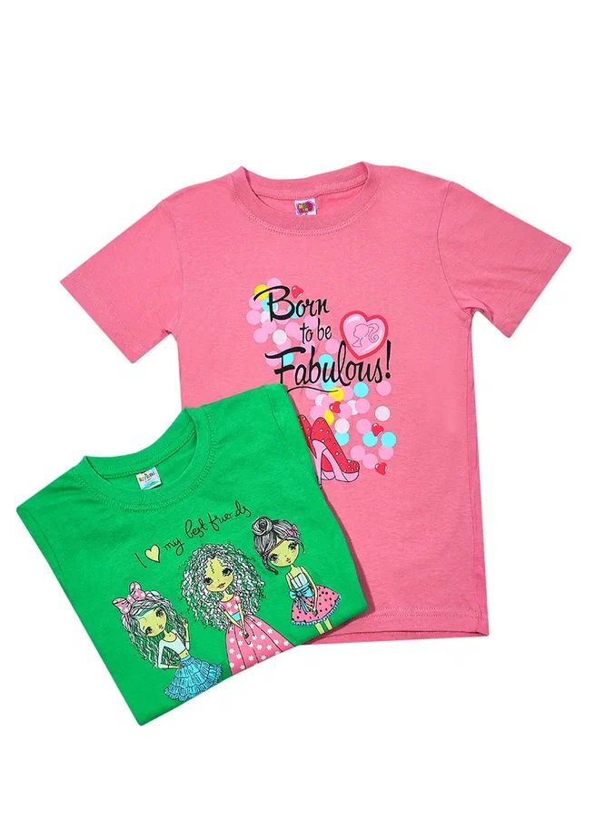 Футболка детская Baziator BEY KIDS, розовый, зеленый, 110
