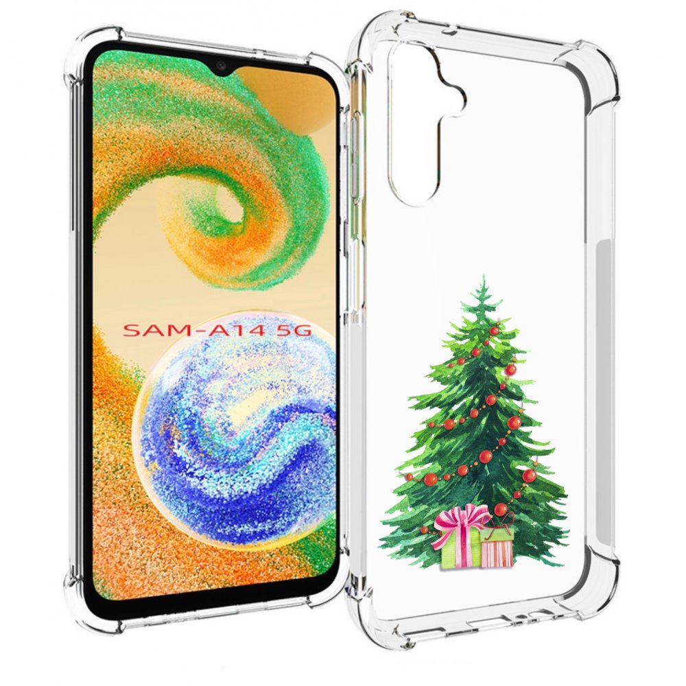 Чехол MyPads Елка новогодняя с подарками акварель для Samsung Galaxy A14 5G