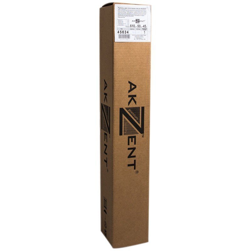 

Бумага для плоттера Akzent InkJet, 610мм*45м, 90г/м2, вт. 50,8 мм, 169%