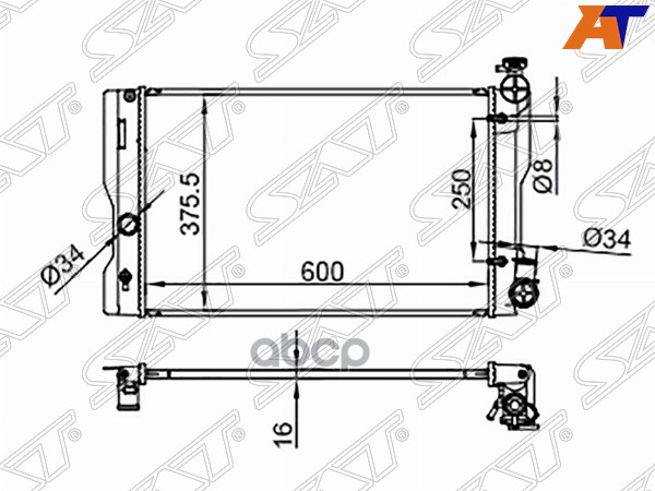 

Радиатор Toyota Corolla/Matrix 08-/Pontiac Vibe 08- Usa Sat арт. TY0001-140-2