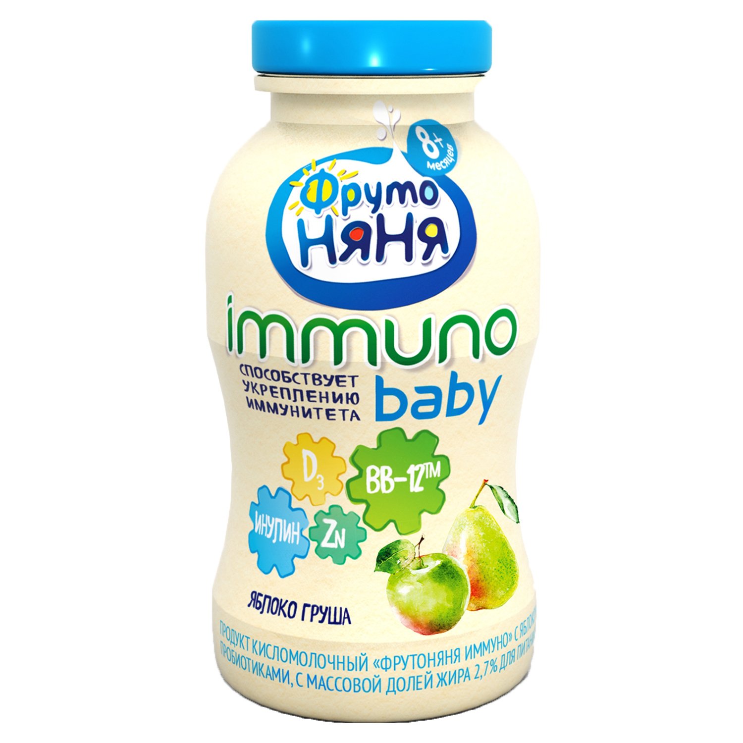

Бзмж пр. к/м имуно фрутоняня ябл/груш 2,7% 100г