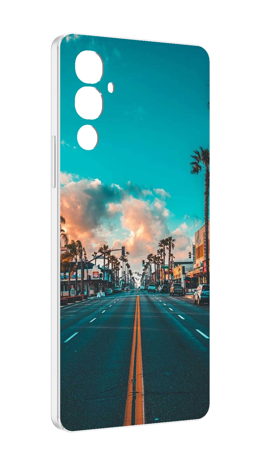 

Чехол MyPads дорога-в-лос-анджелес для Tecno Pova 4, Прозрачный, Tocco