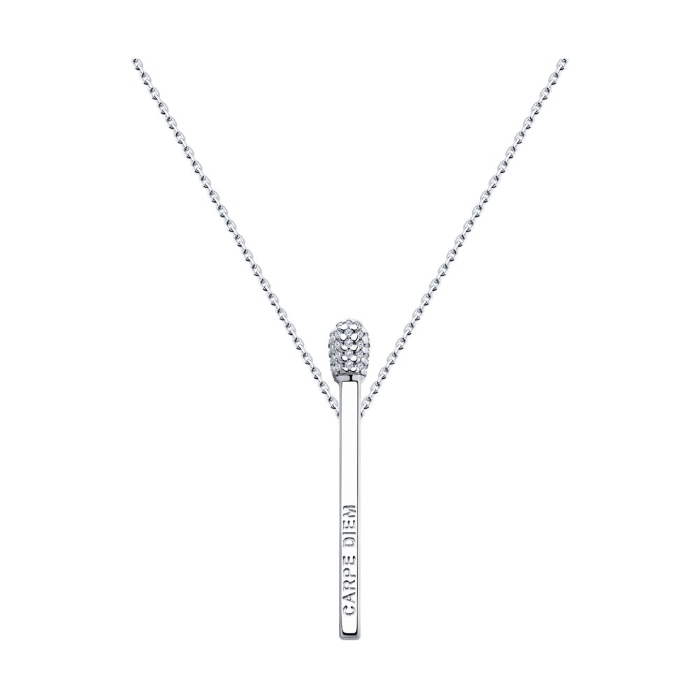 

Колье из серебра 55 см SOKOLOV 94070343, фианит, 94070343