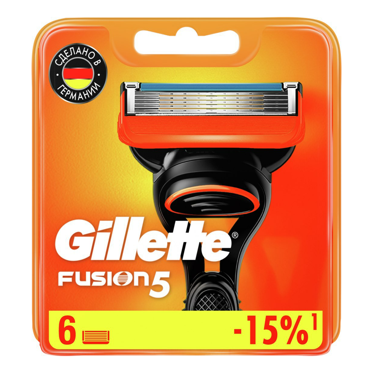 Сменные кассеты Gillette Fusion5 5 лезвий 6 шт