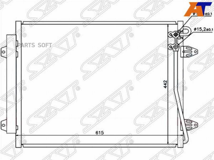 

SAT ST-VW04-394-0 Радиатор кондиционера VW PASSAT B6 1.8/1.8T/2.0T/3.2/3.6 05-10 //PASSAT