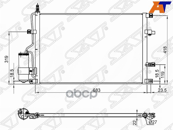 

Радиатор Кондиционера Volvo S60/S80/Xc70 98-05 Sat арт. ST-VL10-394-0