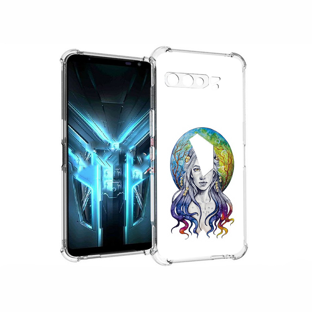 

Чехол MyPads Tocco для Asus ROG Phone 3 девушка с красивыми волосами, Прозрачный, Tocco
