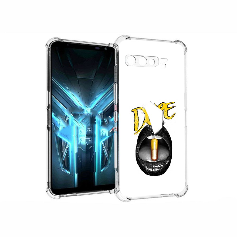 

Чехол MyPads Tocco для Asus ROG Phone 3 губы, Прозрачный, Tocco