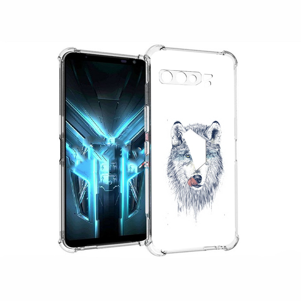 

Чехол MyPads Tocco для Asus ROG Phone 3 голодгый волк, Прозрачный, Tocco