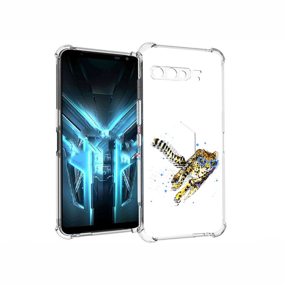 

Чехол MyPads Tocco для Asus ROG Phone 3 гепард в очках, Прозрачный, Tocco