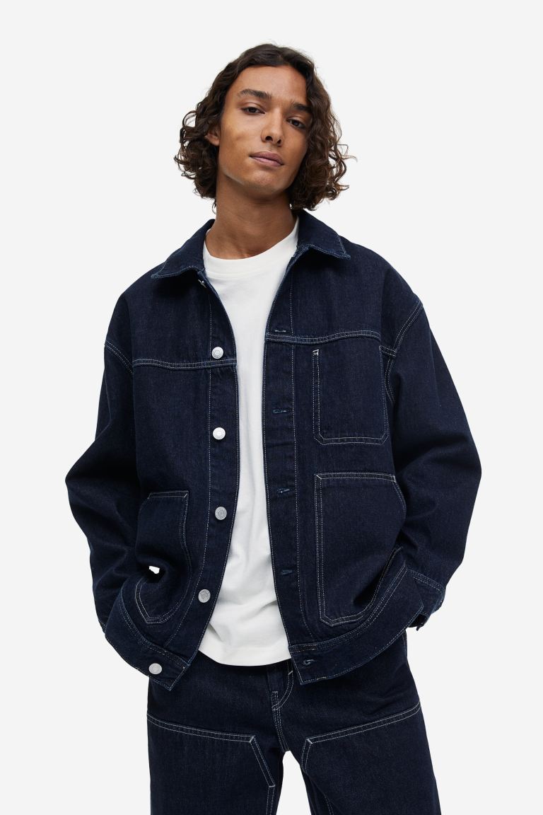 Джинсовая куртка мужская H&M 1139530002 синяя S (доставка из-за рубежа)
