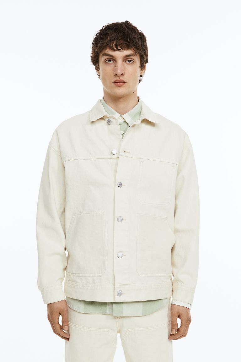 Джинсовая куртка мужская H&M 1139530001 белая XL (доставка из-за рубежа)