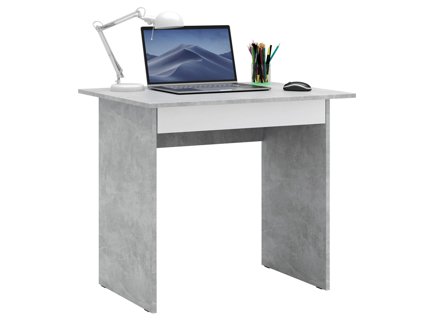 фото Письменный стол милан-2я бетон/белый mfmaster
