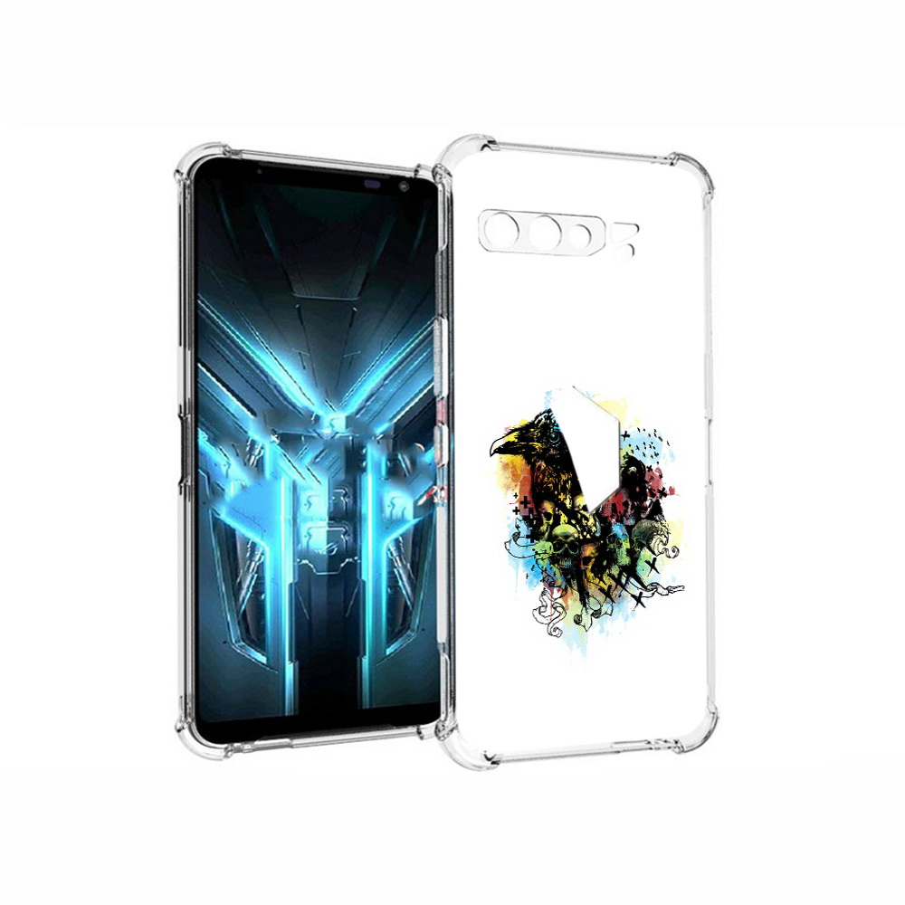

Чехол MyPads Tocco для Asus ROG Phone 3 ворон и черепа, Прозрачный, Tocco