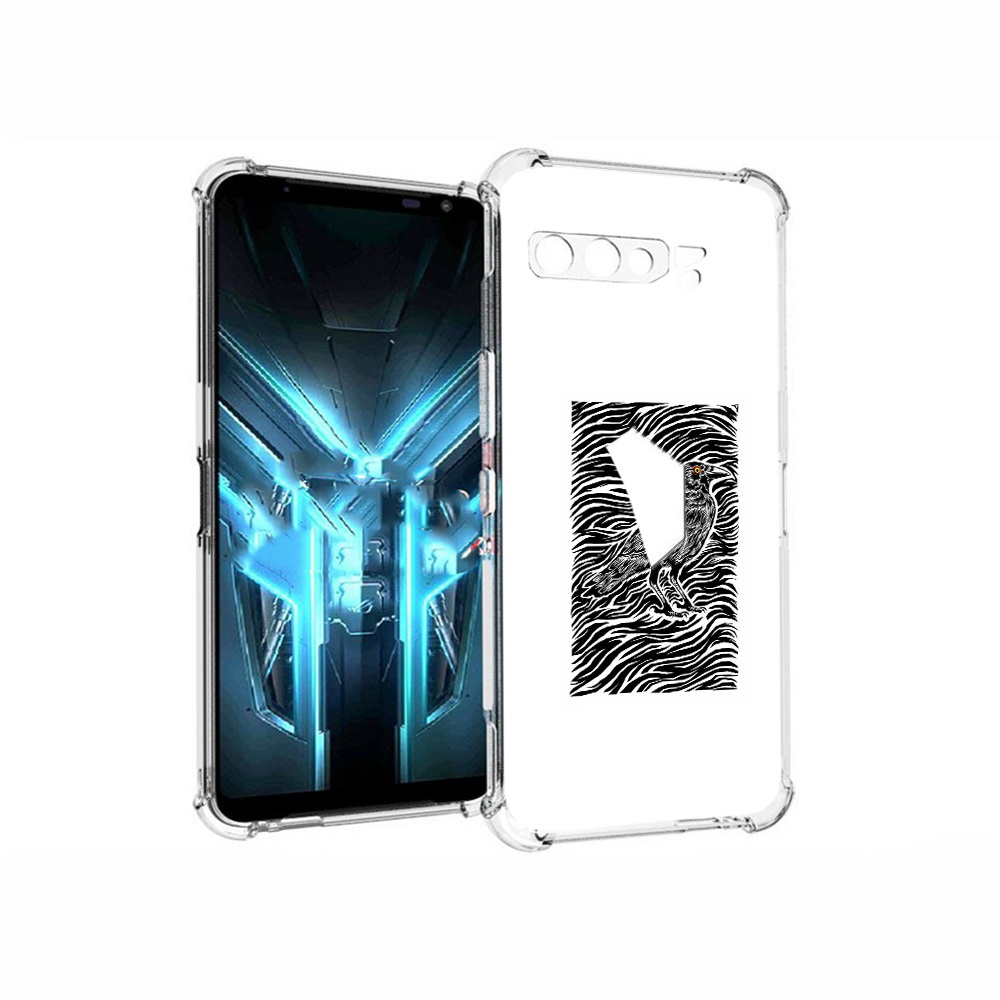 

Чехол MyPads Tocco для Asus ROG Phone 3 ворон в абстракции, Прозрачный, Tocco