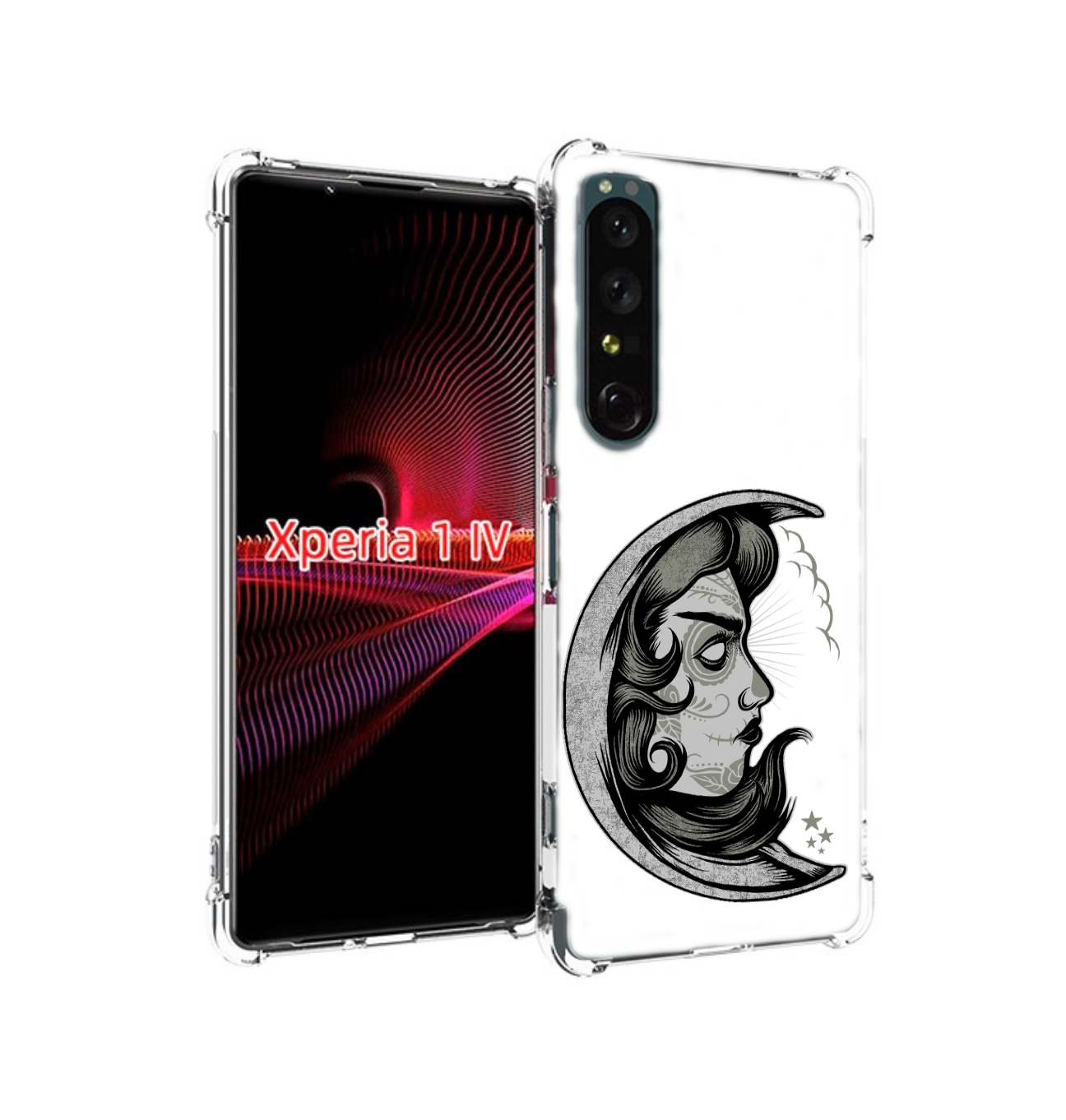 

Чехол накладка MyPads черно белая луна с лицом для Sony Xperia 1 IV, Прозрачный, Tocco