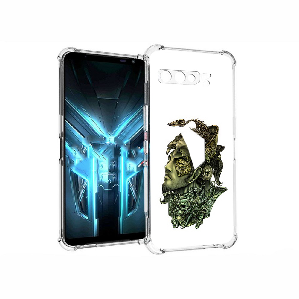 

Чехол MyPads Tocco для Asus ROG Phone 3 бронзовый воин, Прозрачный, Tocco