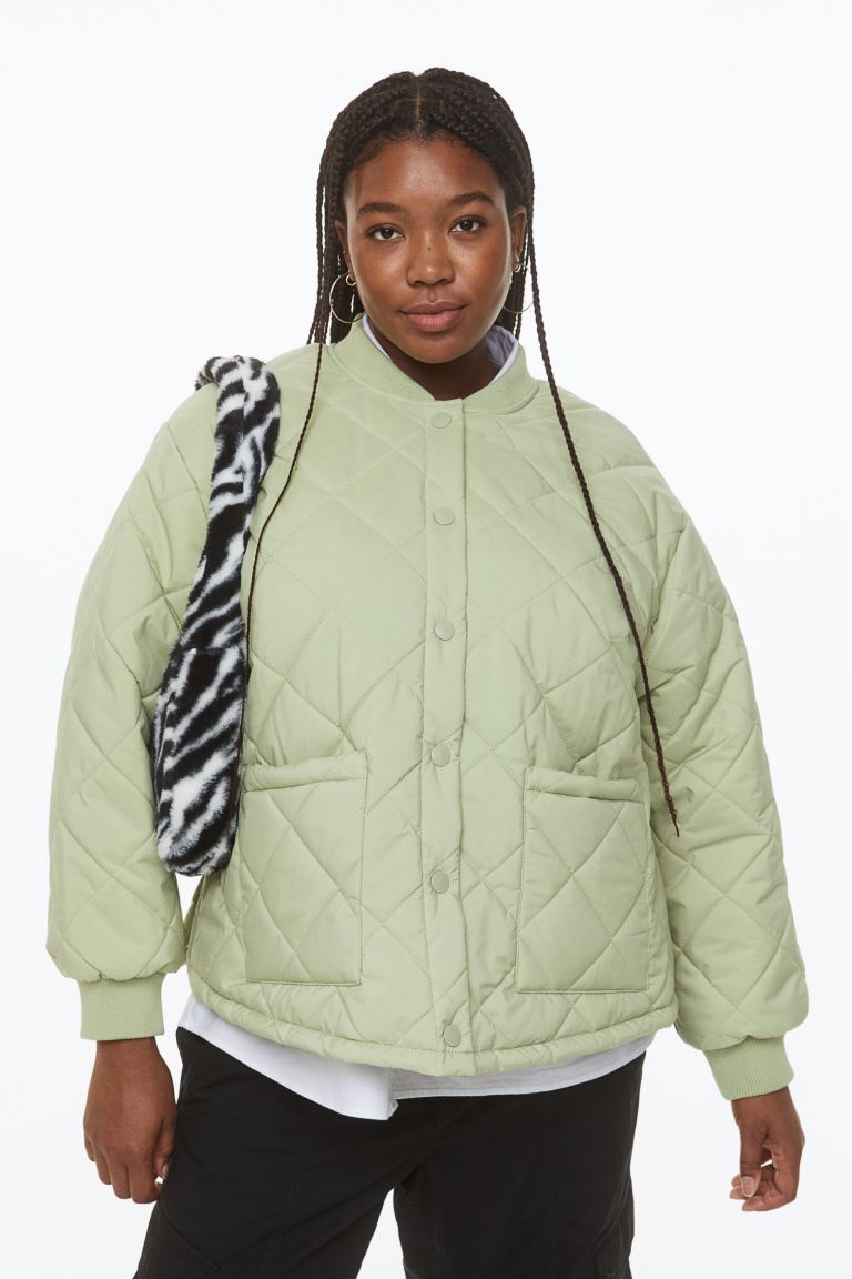 

Бомбер женский H&M 1139429001 зеленый 4XL (доставка из-за рубежа), 1139429001