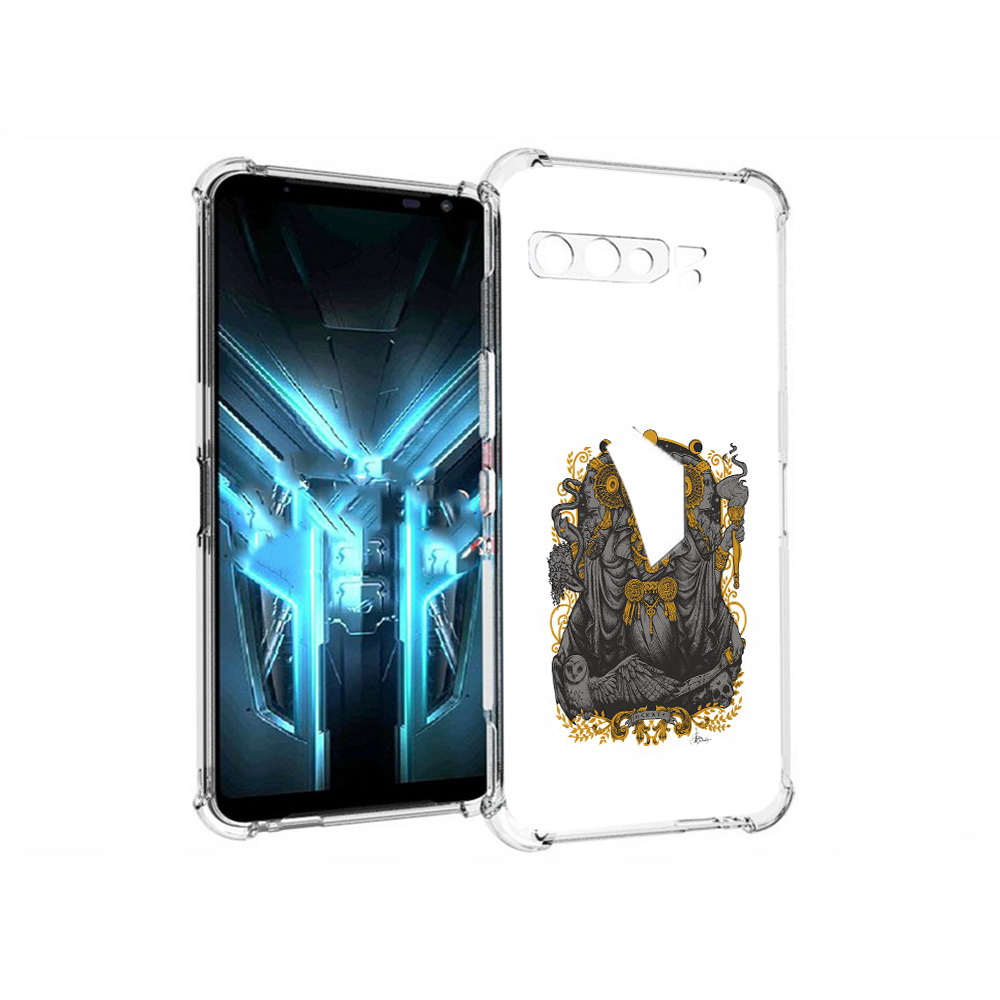 

Чехол MyPads Tocco для Asus ROG Phone 3 божество с золотыми элементами, Прозрачный, Tocco