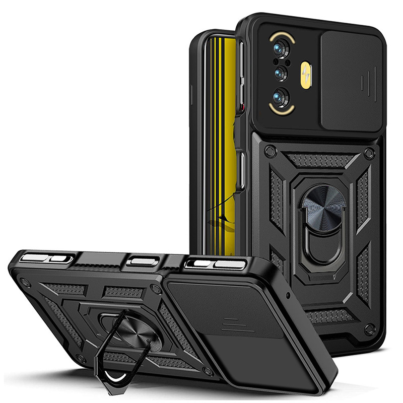 

Чехол с кольцом Bumper Case для Xiaomi Poco F3 GT, черный, Bumper Case