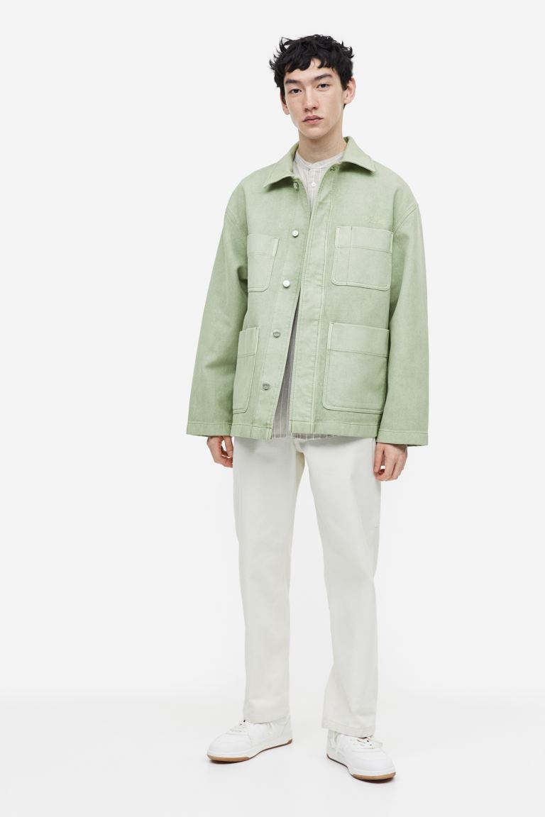 

Джинсовая куртка мужская H&M 1139357002 зеленая XL (доставка из-за рубежа), Зеленый, 1139357002