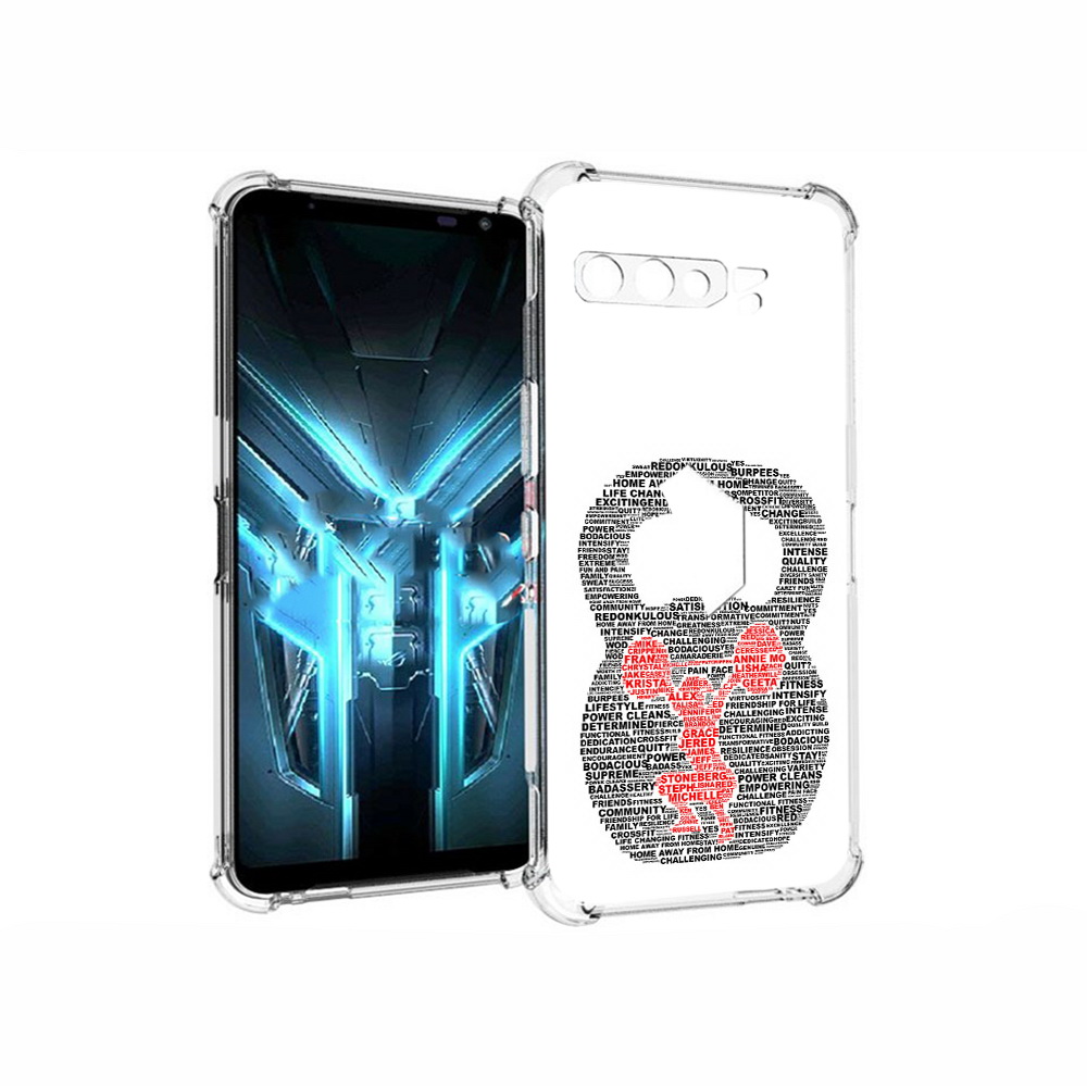 

Чехол MyPads Tocco для Asus ROG Phone 3 бодибилдинг гиря из слов, Прозрачный, Tocco